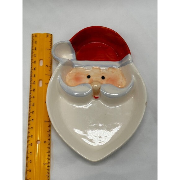 ATICO Santa Face- Divided Ceramic Christmas Candy/Trinket Dish - Ashtray - 5x7" - Picture 8 of 9